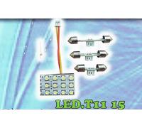 PIASTRINA 15 LED T11 15 BASE INCLUSA T10 W5W- SILURO T11 C5W 31/36/41mm BIANCA