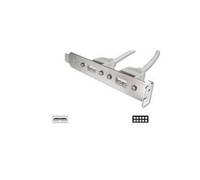 PIASTRINA CON 4 CONNETTORI USB 2.0 TIPO A ESTERNI - CONNETTORE ALLA PIASTRA MADRE 2X10 PIN 2,54 MM. NEW