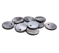 Piastrine in Madreperla Grigio 15 mm Set di 10 Pezzi di Vintageparts DIY Gioielli