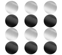 Piastrine in metallo autoadesive, 12 pezzi, 40 mm, piastra metallica rotonda con colla forte, piastre di ricambio sottili da 3 mm, per tutti i supporti magnetici per telefoni cellulari, tablet e