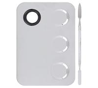 Piatta per miscelazione cosmetica trucco in acciaio inossibile a forma di rettangolo professionale Flegare il pigmento sciolto con spatola