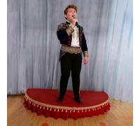 Piattaforma da concerto per bambini, supporto portatile per batteria e canto, design a semicerchio con battiscopa, altezza 120 cm e profondità 20 cm