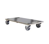 Piattaforma di Carico con Ruote Supporto Rotante Rettangolare 4 tappetini