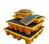 Piattaforma di contenimento delle fuoriuscite ad alte prestazioni, vassoio antigoccia in plastica antiscivolo, impilabile per lo stoccaggio sicuro di sostanze chimiche e oli (120 x 120 x 18 cm)