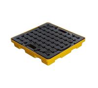 Piattaforma di contenimento delle fuoriuscite impilabile per fusti dell'olio da 1/2 barile, vassoio di stoccaggio per fusti di olio industriali con accesso al carrello elevatore, pallet modulare per