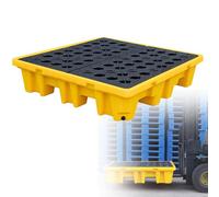 Piattaforma di contenimento delle fuoriuscite, vassoio modulare impilabile per pallet con base in polietilene a prova di perdite, ideale per parchi e magazzini industriali, 130 x 130 x 30 cm