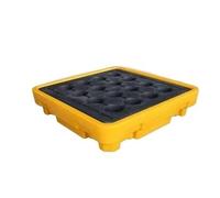 Piattaforma di contenimento for fuoriuscite di fusti di petrolio industriali - Pallet in HDPE impilabile con griglie rimovibili for la prevenzione delle perdite, 1 pezzo(530x430x110mm)