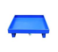 Piattaforma di contenimento modulare industriale da 1 pezzo - Pallet antiscivolo for fusti di petrolio con ruote for uso in magazzino e garage(Blue-a,25.6x25.6x5.9in)