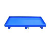 Piattaforma di contenimento modulare industriale da 1 pezzo - Pallet antiscivolo for fusti di petrolio con ruote for uso in magazzino e garage(Blue-a,49.2x25.6x5.9in)