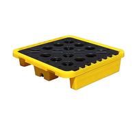 Piattaforma Di Contenimento Per Fuoriuscite, Pallet Modulare Di Contenimento Per Fuoriuscite - Giallo E Nero, Capacità 1/2 Fusto, 72X72X16 Cm, Sistema Di Drenaggio Resistente,72x72x16cm/28x28x6in
