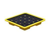 Piattaforma Di Contenimento Per Fuoriuscite, Pallet Modulare Di Contenimento Per Fuoriuscite - Giallo E Nero, Capacità 1/2 Fusto, 130X68X15 Cm Con Drenaggio, Piattaforma Resis,33x33x5.8cm/13x13x2in