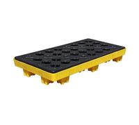 Piattaforma Di Contenimento Per Fuoriuscite, Pallet Modulare Di Contenimento Per Fuoriuscite - Giallo E Nero, Capacità 1/2 Fusto, 72X72X16 Cm, Sistema Di Drenaggio Resistente,120x60x17cm/47x24x7in