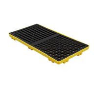 Piattaforma Di Contenimento Per Fuoriuscite, Pallet Modulare Di Contenimento Per Fuoriuscite - Giallo E Nero, Capacità 1/2 Fusto, 72X72X16 Cm, Sistema Di Drenaggio Resistente,120x60x10cm/47x24x4in