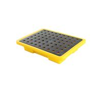 Piattaforma Di Contenimento Per Fuoriuscite, Piattaforma Industriale Modulare Di Contenimento Per Fuoriuscite - Pallet Impilabile A Prova Di Perdite Con Drenaggio E Vassoio In,Yellow,2pcs,19.29x13.98