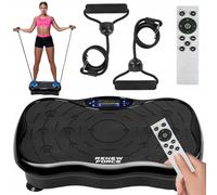 Piattaforma di fitness LCD per allenamento per vibrazioni con accessori fino a 150 kg di nero