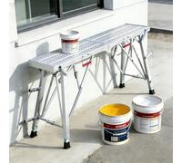 Piattaforma di Lavoro Piattaforma for impalcature Pieghevole, Sgabello con Scaletta con Regolazione in Altezza 6/8, Perfetto for la Pulizia del Camper, la Pittura Domestica e il Raggiungere Luoghi