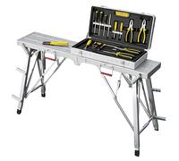 Piattaforma di lavoro pieghevole for impalcature da pittore professionista, piattaforma ad altezza regolabile for carichi pesanti da 500 libbre for lavori di tinteggiatura di interni ed esterni