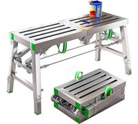 Piattaforma Di Lavoro Pieghevole Portatile Ad Altezza Regolabile, Attrezzatura Per Impalcature In Acciaio, Banco Da Lavoro Mobile Con Sgabello A Scala Multipla, Carico Massimo Di 880 Libbr(Size:180cm)