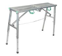Piattaforma di Lavoro Pieghevole Regolabile Ponteggi in Alluminio Panca con Scaletta per Muro a Secco, capacità di Carico Massima 200 Kg, Altezza Regolabile 60-90 Cm, Zincata