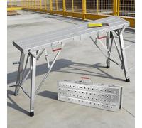 Piattaforma di Lavoro Pieghevole, Scaletta Regolabile con Copertura for Piedini Antiscivolo, Impalcatura Leggera for Casa, Ufficio, Officina e Garage, Carico Massimo 330 libbre