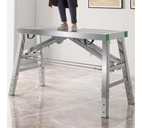 Piattaforma di lavoro regolabile resistente e impalcatura a scala in acciaio - design pieghevole carico massimo 362,9 kg (160 x 40) - ideale per la costruzione di garage e progetti fai da te