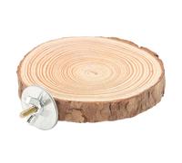 Piattaforma di posatoio rotonda in legno naturale per uccelli da gabbia, pappagalli in piedi e in grado di mordere 5-6