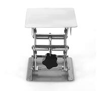 Piattaforma di Sollevamento Manuale per Laboratorio 100X100mm, Tavolo Regolabile in Altezza da 45mm a 150mm con Manopole, Supporto a Forbice in Acciaio Inox per Attrezzature da Lab