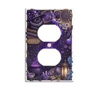 Piattaforma duplex con citazione mistica del gatto stregone | Fantasioso motivo gatto strega, simboli celesti e occulti, stile artistico fantasy scuro, pozione mistica e immagini di