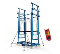 Piattaforma elevatrice elettrica per ponteggio, ponteggio mobile potenziato con parapetto protettivo, torre di lavoro regolabile in altezza per pittura interna, cartongesso e lavori edili(5m/16ft)