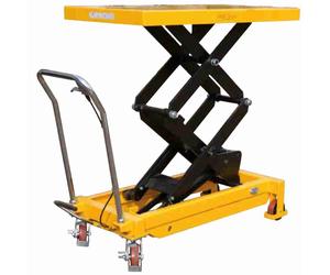 Piattaforma elevatrice manuale doppio pantografo grande alzata h.150 piano lavor