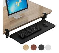 Piattaforma estraibile sotto la scrivania da 750x250 mm, con installazione a morsetto/senza fori, ripiani portaoggetti for ufficio domestico, design ergonomico(Teak,750*250 mm (30*10 Inch))