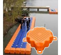 Piattaforma Galleggiante Ad Alta capacità di Carico per Cabine Galleggianti Fasi dell'Acqua Kit Pontile Galleggiante Portatile per Lago Pontile Galleggiante Antiscivolo in HDPE,Arancia,S