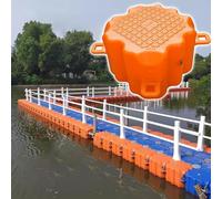 Piattaforma Galleggiante Ad Alta capacità di Carico per Cabine Galleggianti Kit Pontile Galleggiante Portatile per Lago Pontile Galleggiante Antiscivolo per Cabine d'Acqua,Arancia,L
