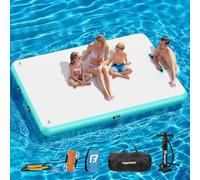 Piattaforma galleggiante gonfiabile bacino, Galleggiante Dock per piscina lago della spiaggia, piattaforma gonfiabile nuoto Multi-Person con pompa dell'aria e borsa di trasporto