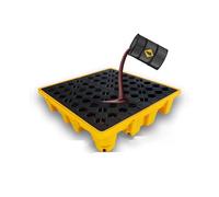 Piattaforma Gialla per Il contenimento di fuoriuscite di Petrolio all'aperto con griglia - vaschetta Multiuso per la Raccolta di fuoriuscite di Petrolio, Adatta al Settore Ambientale, con di