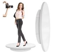 Piattaforma girevole elettrica per la fotografia, 90/180/360 gradi regolabile motorizzata Stand rotante Tavolo di visualizzazione per video dal vivo Piattaforma girevole automatica ,White-60cm