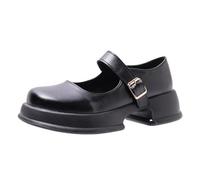 Piattaforma Gotica Donna Mary Jane Scarpe con Catena Stella Cuore Vintage Punta Rotonda per Le Donne cinturina Caviglia Pompe Tacco Grosso Uniforme Festa Balli Abito Scarpe