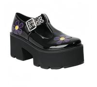 Piattaforma Gotica Donna Mary Jane Scarpe con Catena Stella Cuore Vintage Punta Rotonda per Le Donne cinturina Caviglia Pompe Tacco Grosso Uniforme Festa Balli Abito Scarpe