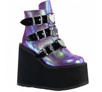 Piattaforma Gotica Donna Mary Jane Scarpe con Catena Stella Cuore Vintage Punta Rotonda per Le Donne cinturina Caviglia Pompe Tacco Grosso Uniforme Festa Balli Abito Scarpe