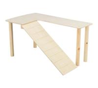 Piattaforma in legno con rampa topi criceti 47 × 25 × 30 cm