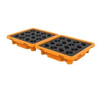 Piattaforma industriale per il contenimento delle perdite, pallet modulare, vassoio in plastica, a prova di perdite, antiscivolo, impilabile, resistente (135 x 67,5 x 15 cm)