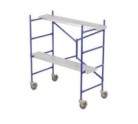 Piattaforma mobile per ponteggi Mini ponteggio multiuso, scala portatile a 4 gradini, piattaforma di lavoro in metallo con ruote