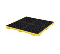 Piattaforma modulare a Prova di perdite, Pallet in plastica a Prova di perdite per fusti di Olio, Pallet Antiscivolo a Prova di perdite con Copertura a griglia, Pallet in polietilene Robusto