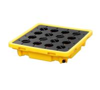 Piattaforma modulare con vassoio di contenimento, Oil Drum Spill Containment Pallet Multiple Sizes Yellow And Black Polyethylene(130x68x15cm/51.18x26.78x5.91in)