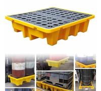 Piattaforma Modulare Di Contenimento Delle Fuoriuscite Con Griglia in Polietilene Resistente per Carrello Elevatore,Ideale per Stoccaggio Petrolio E Prodotti Chimici Industriale,72*72*16cm