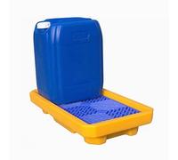 Piattaforma Modulare Di Contenimento Delle Fuoriuscite - Pallet In Plastica Resistente E A Prova Di Perdite Per Fusti Di Olio, Vassoio Di Raccolta - Essenziale Per La Sicurezz,Yellow,37.5x67.5x12cm