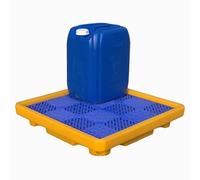Piattaforma Modulare Di Contenimento Delle Fuoriuscite - Pallet In Plastica Resistente E A Prova Di Perdite Per Fusti Di Olio, Vassoio Di Raccolta - Essenziale Per La Sicurezz,Yellow,67.5x67.5x12cm
