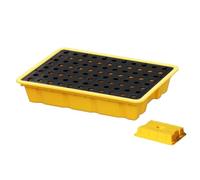 Piattaforma modulare di contenimento delle fuoriuscite, vassoio in plastica a prova di perdite, 15 pezzi, robusto vassoio di contenimento delle fuoriuscite giallo, 49 x 35,5 x 9,5 cm per la