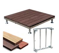 Piattaforma Modulare in Composito, Piastrelle per Terrazza Rialzata | Pavimento con Piedini Regolabili, Kit per Terrazza Galleggiante per Patio, Giardino e Balcone(Purple Sandalwood)