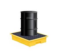 Piattaforma modulare per il contenimento delle fuoriuscite, vassoio in plastica resistente, antiscivolo e a prova di perdite, pallet industriale impilabile per la sicurezza sul luogo di lavoro.